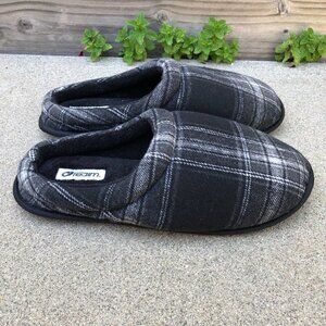 THE REALM House Slippers Shoes Men's 13 Plaid Grey Comfort​​​​​